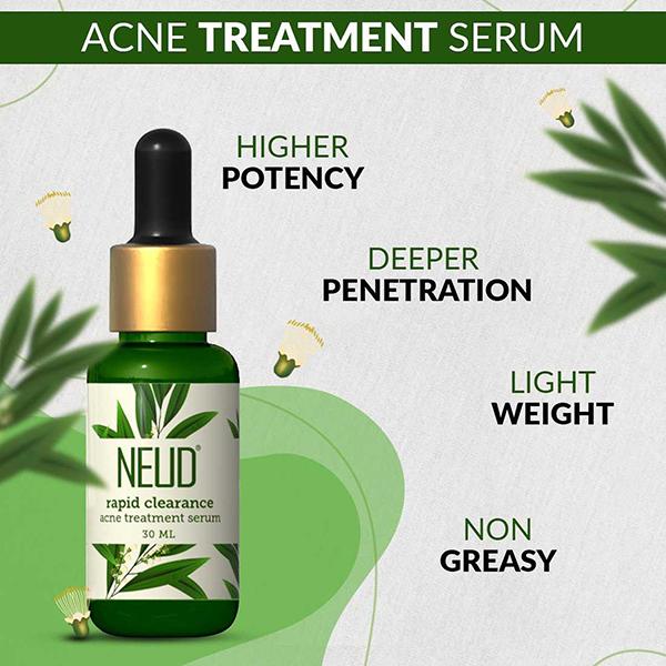 NEUD Rapid Clearance Acne Treatment Serum With Salicylic Acid, Bakuchiol and Niacinamide (30 ml X 2) 2's - Face Gels