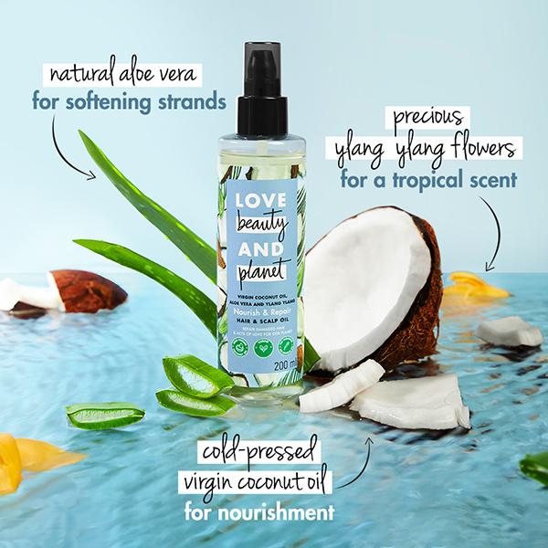 Love Beauty And Planet Virgin Coconut Oil, Aloe Vera & Ylang Ylang Hair & Scalp Oil 200 ml - Hair Oils