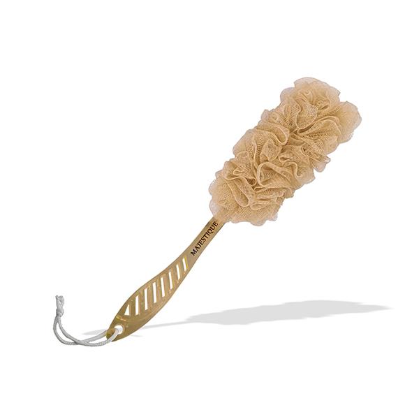 Netmeds | Majestique Long Handle Bath Loofah, Body Scrubber Soft Nylon Mesh Sponge Bath Brush- Multicolor 1's