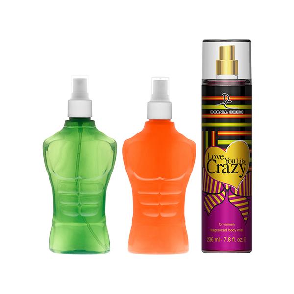 Dorall Collection Thunder Green + Cuban Dreams + Love You Like Crazy Body Mist Set 3's - Men Perfumes (Edt/Edp)