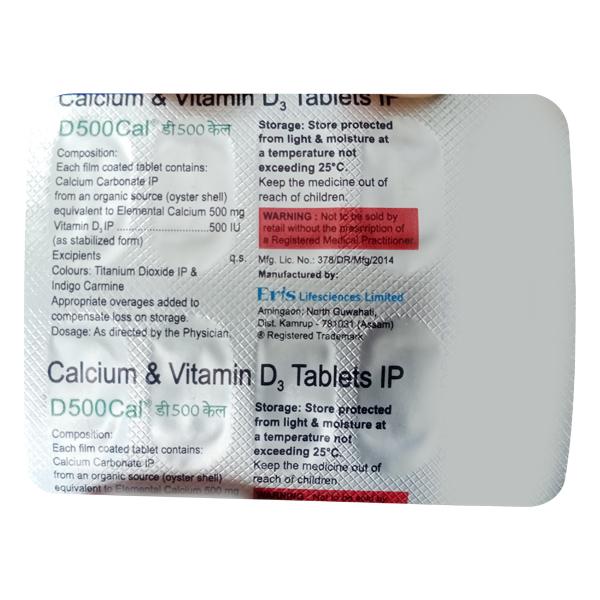D 500 Cal Tablet 10'S - Supplements-Cal