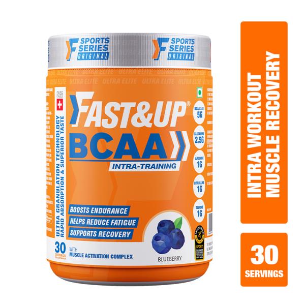 Netmeds | Fast&Up BCAA Supplement Powder - Blueberry Flavour 450 gm