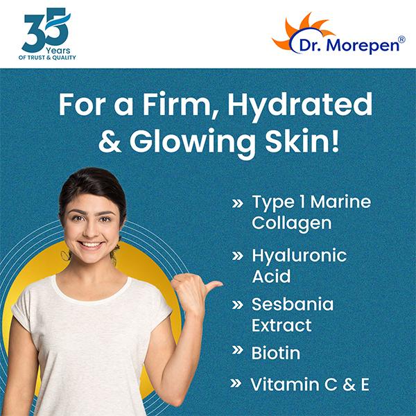 Dr. Morepen Marine Collagen Skin Protein Powder - Chocolate Flavour 250 g - Hair & Skin