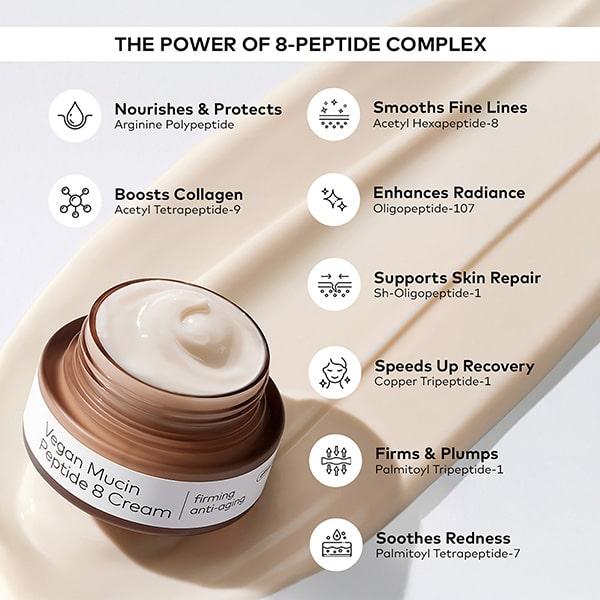 The Face Shop Alltimate Vegan Mucin Peptide 8 Cream 50 ml - Face Moisturizers