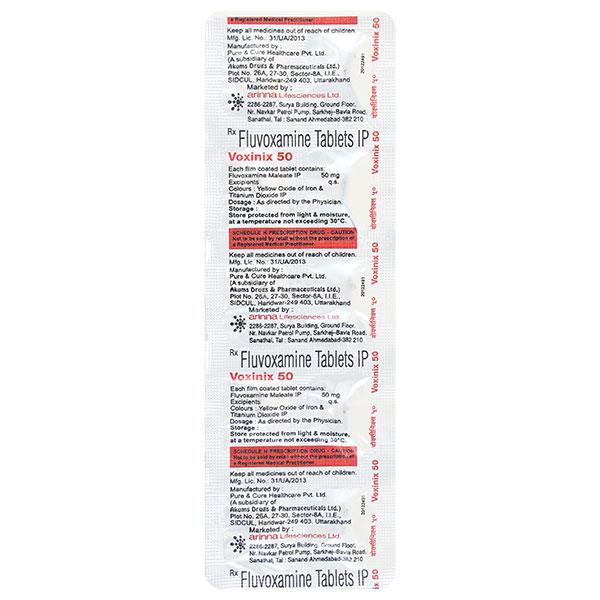 Voxinix 50mg Tablet 10'S - Depression-Ant