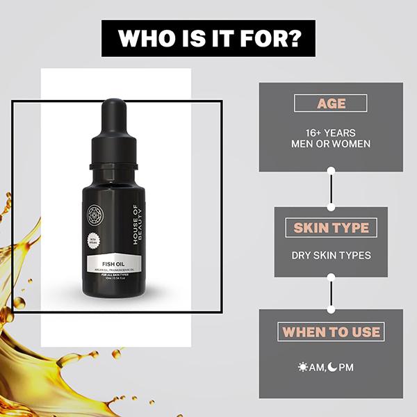 House of Beauty Super Boost Fishy Oil-Dry & Mature Skin For Hydration & Glow with Omega-3 10ml - Face Oils