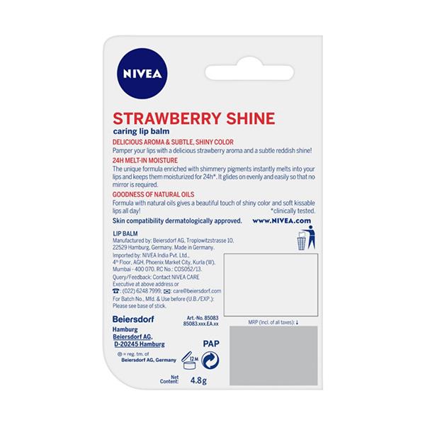 NIVEA LIP CARE STRAWBERRY SHINE 4.8 gm - Lip Balms