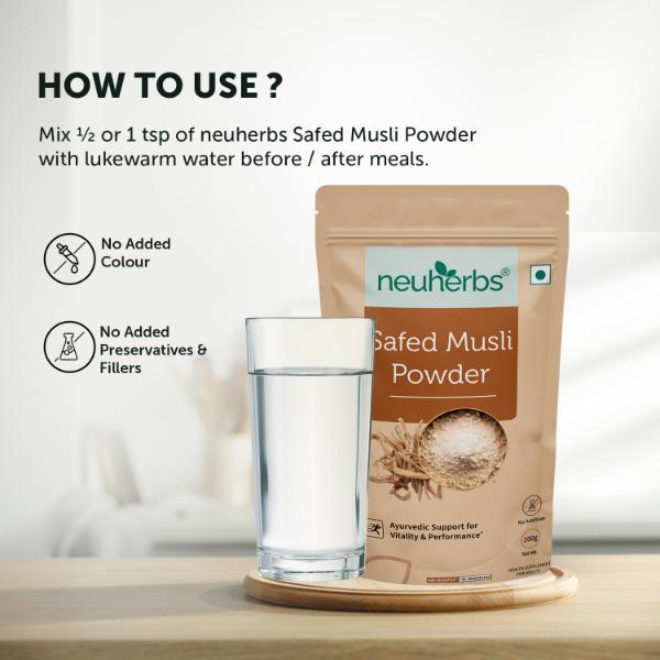 Neuherbs Organic Safed Musli Powder 100 gm - Sexual Care