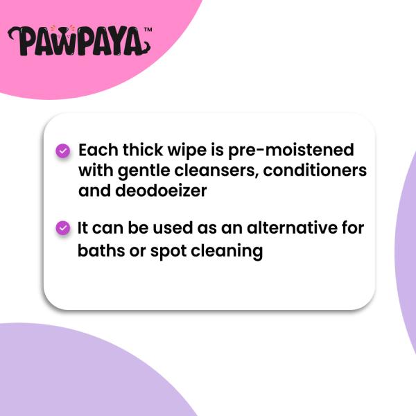 Pawpaya Pet Wipes Pull Pack 20 x 18 cm 100's - Pet Grooming