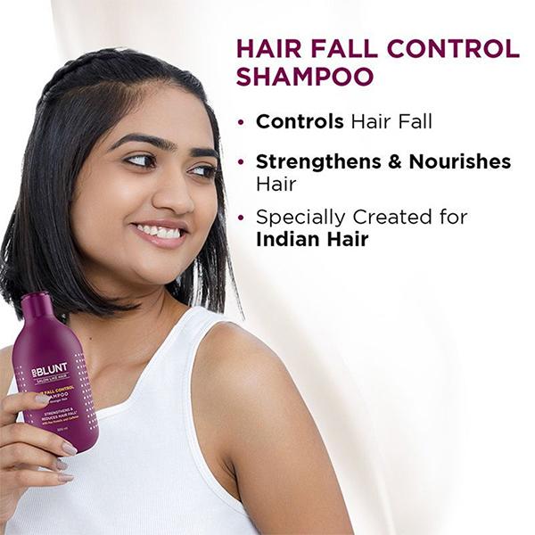 Bblunt Hair Fall Control Shampoo with Pea Protein And Caffeine for Strengthens & Reduces Hair Fall 300ml - Shampoos