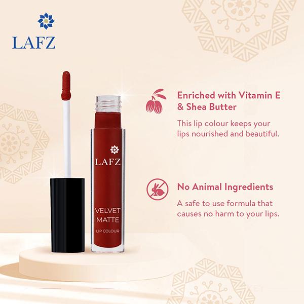 Lafz Transfer Proof & Smudge Proof Velvet Matte Lip Colour, Ruby Twilight 5.5 ml - Liquid Lipsticks