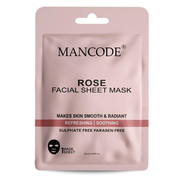 Netmeds | Mancode Rose Facial Sheet Mask For All Skin Types 25 gm