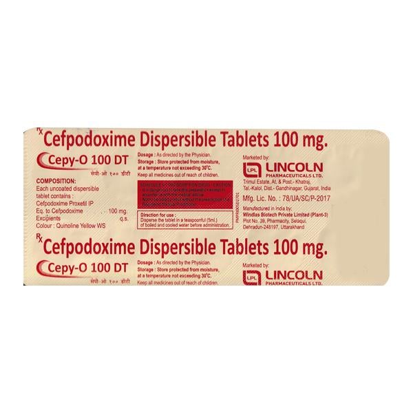 CEPY O 100 DT Tablet 10's - Bacterial Infections-Cep