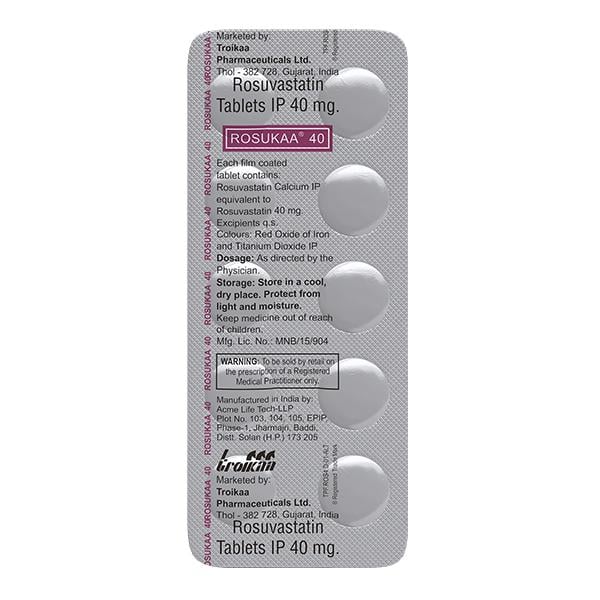 Rosukaa 40mg Tablet 10'S - High Cholesterol-Dys