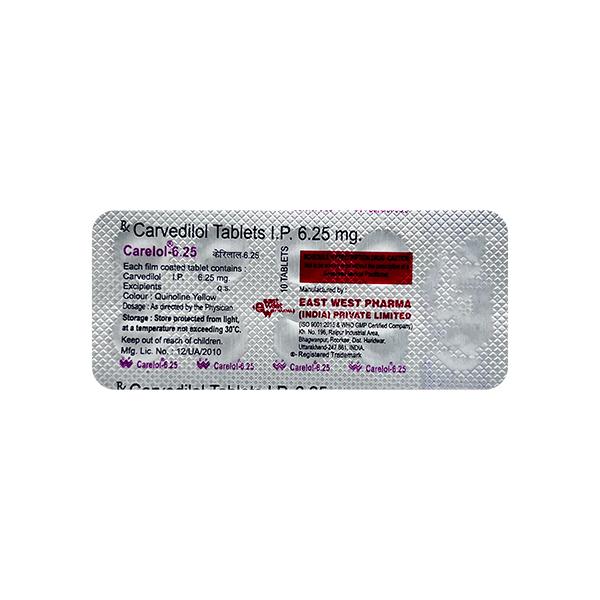 CARELOL 6.25MG TABLET 10'S - Hypertension-Bet