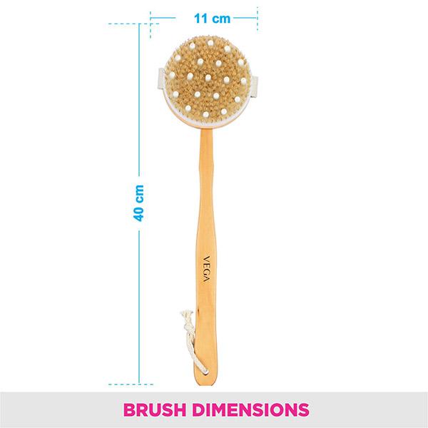 Vega Bristle Bath Brush With Massager (NB - A1/2) 207 gm - Loofahs & Sponges