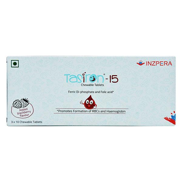 TASIRON 15 ADDED BLACKBERRY FLAVOUR Chewable Tablet 10's - Iron Supplement/Anaemia-Vma