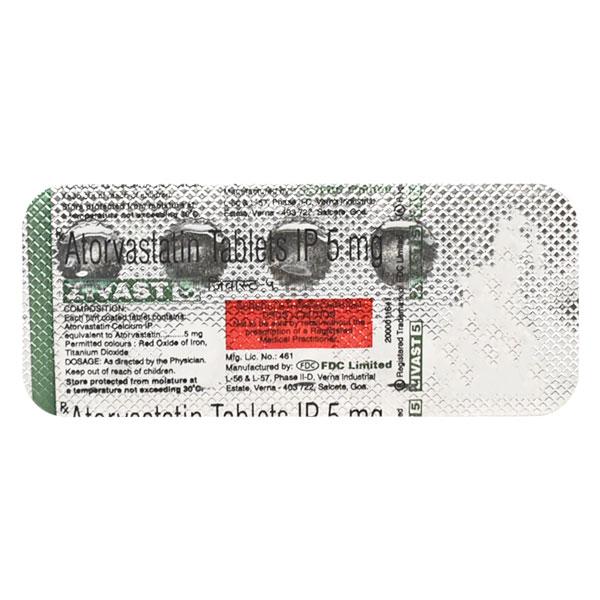 Zivast 5mg Tablet 10'S - High Cholesterol-Dys