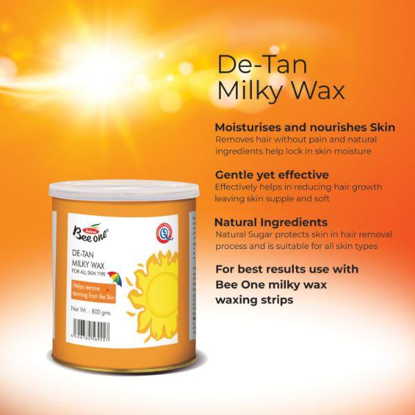 Bee One De Tan Milky Wax 800 gm - Shaving & Hair Removal