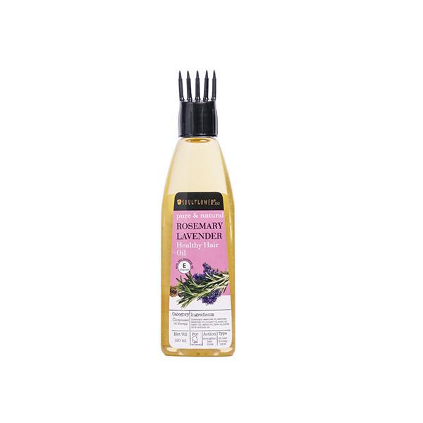 Netmeds | Soulflower Pure and Natural Rosemary Lavender Healthy Hair Oil Vitamin E 120 ml