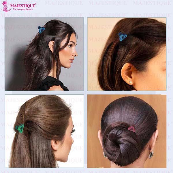 Majestique Stylish Premium Matte Plastic Hair Clutcher, Claw Clip, For Women, Girls With Box 10's - Hair Clips/Bands