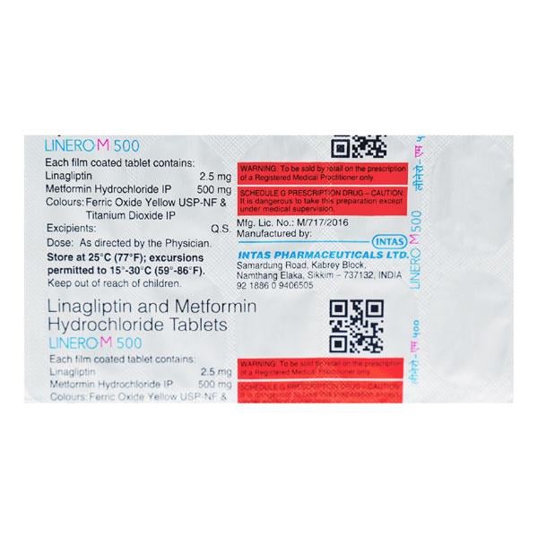 LINERO M 500 Tablet 10's - Diabetes-Ant