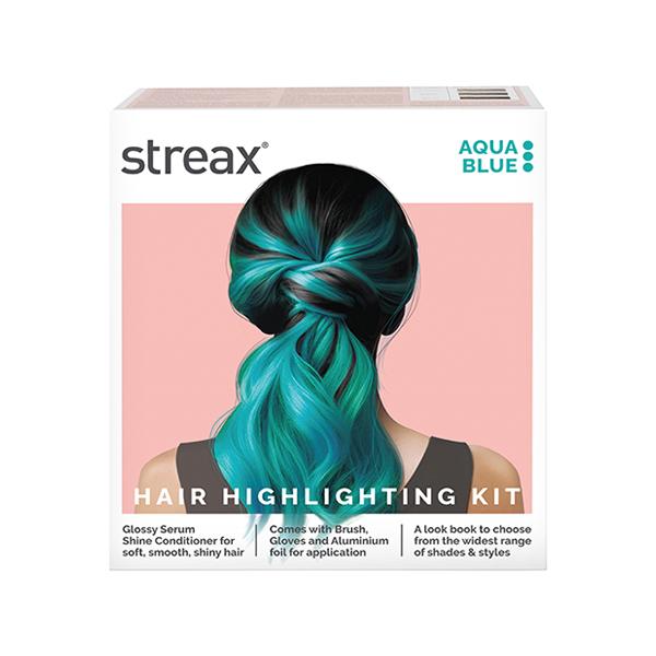 Netmeds | Streax Ultralights Hair Colour Highlight Kit, Blue Hair Colour, Aqua Blue, 1's