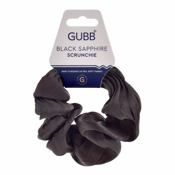 GUBB Hair Scrunchie for Women, Elastic Hair Band, Hair Tie - Black Sapphire 1's - Hair Clips/Bands