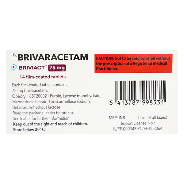 BRIVIACT 75mg Tablet 14's - Epilepsy/Convulsion-Ant