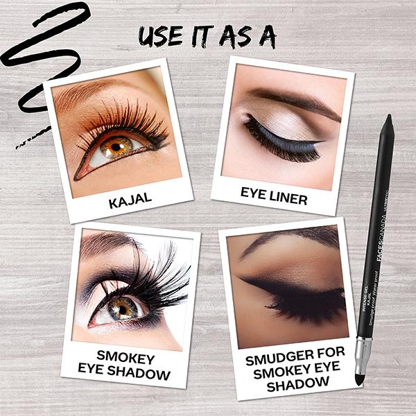Faces Canada Ultime Pro Intense Gel Kajal with Smudger & Sharpener - Black, 1.2gm - Kajal & Kohls