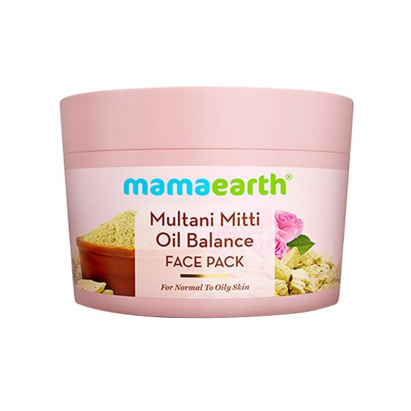 Mamaearth Multani Mitti Oil Balance Face Pack Multani Mitti & Bulgarian Rose Normal Oily Skin 200 gm - Face Packs