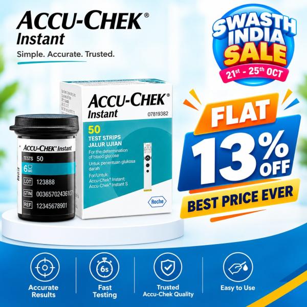 Netmeds | Accu-Chek Instant Blood Glucose Test Strips 50's