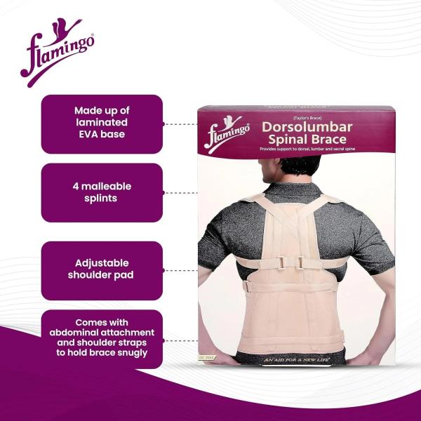 Flamingo Dorsolumbar Spinal Brace (Taylors Brace) (OC2034) (S) 1's - Back/Abdomen Supports