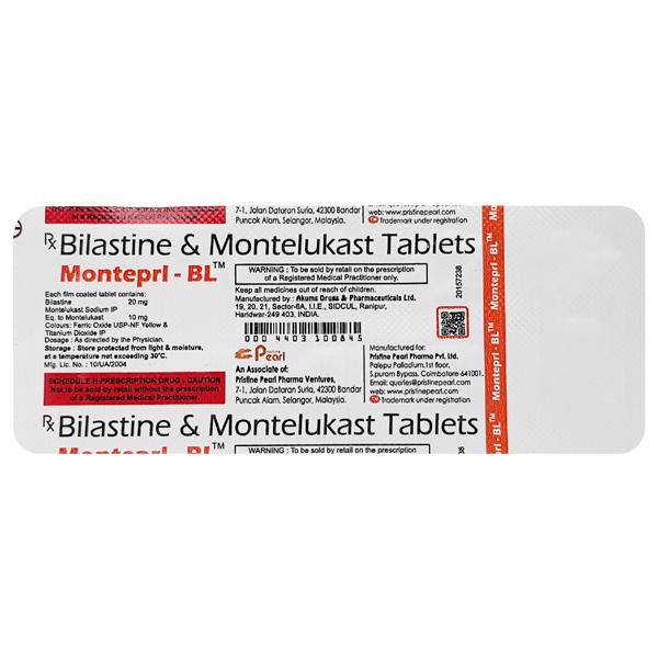 MONTEPRL BL Tablet 10's - Allergies-Ant