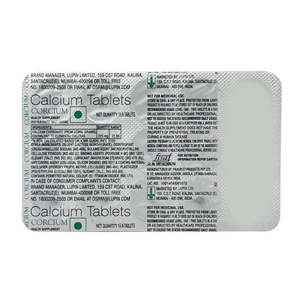 Corcium Tablet 15'S - Supplements-Cal