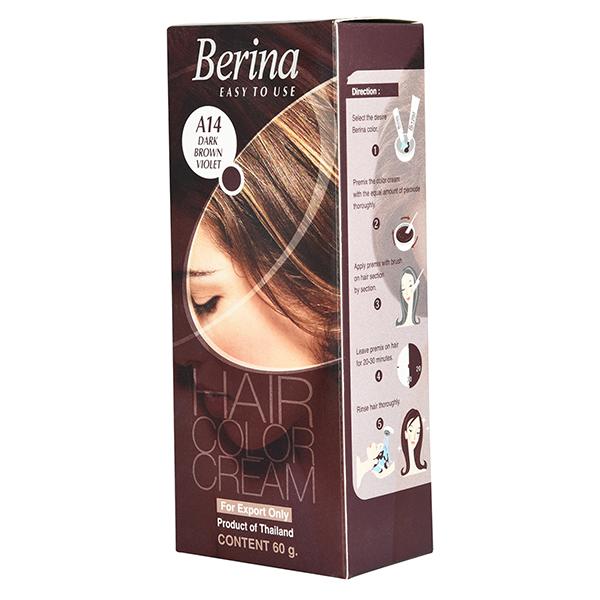 Netmeds | Berina A14 Dark Brown Violet Hair Color Cream 60 gm