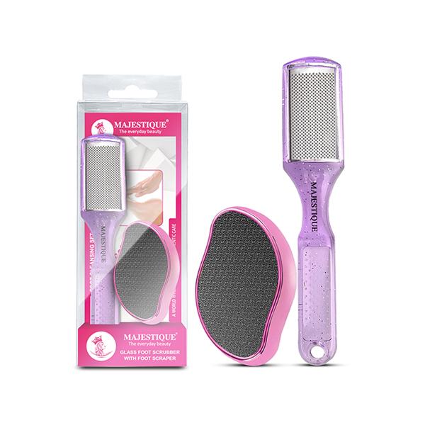 Netmeds | Majestique Glass Foot Scrubber And Foot Scraper, Comfortable Foot Care Tools - Multicolors 2's