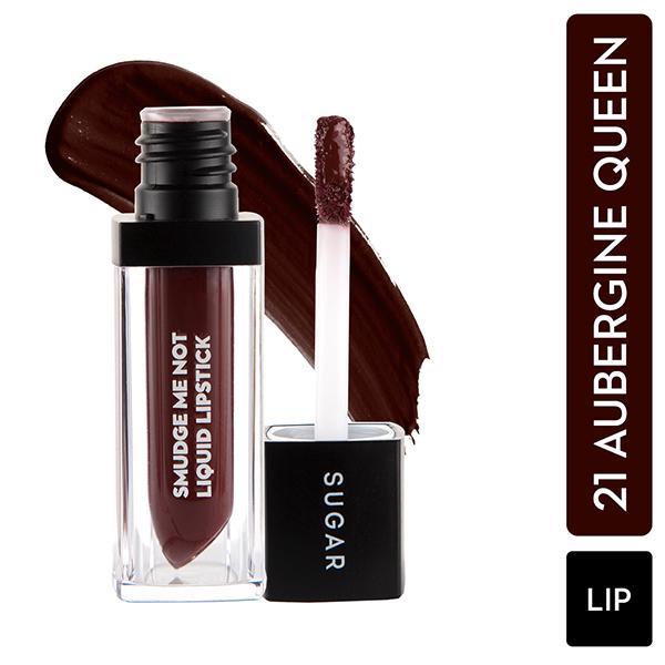 Netmeds | Sugar Cosmetics Smudge Me Not Liquid Lipstick - 21 Aubergine Queen 4.5ml