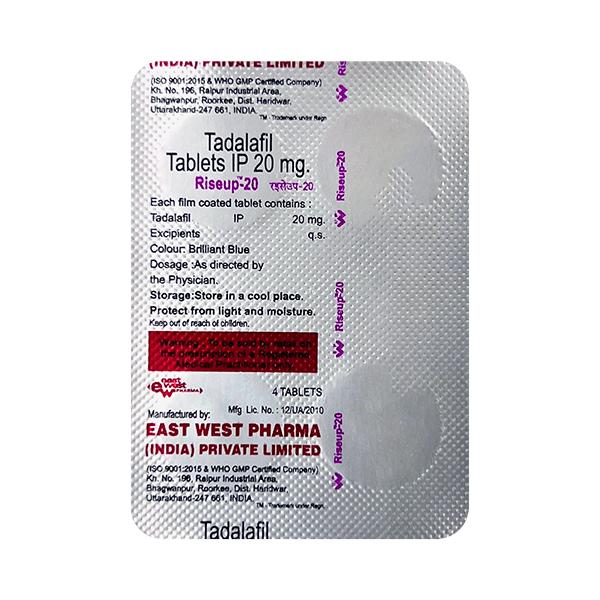 RISEUP 20MG TABLET 4'S - Impotence/Erectile Dysfunction (Ed)