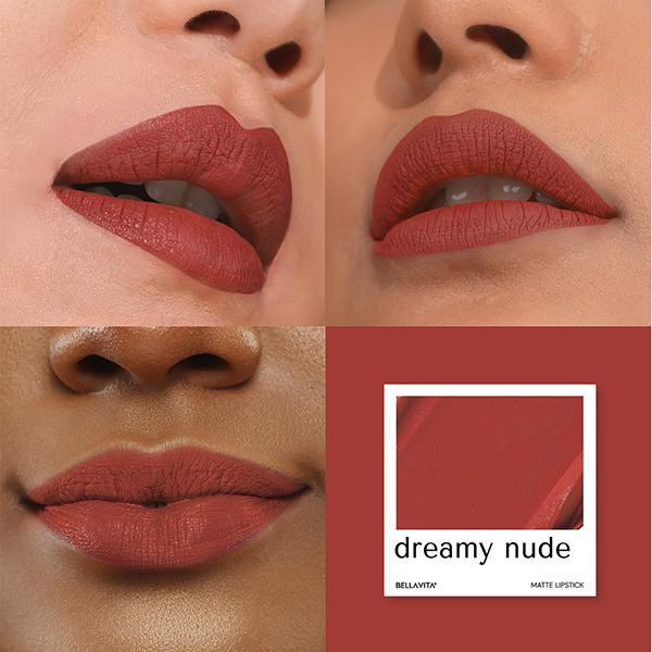 Bellavita Kiss-Proof Liquid Lipstick Dreamy Nude 4.5 ml - Liquid Lipsticks