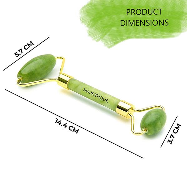 Majestique Jade Face Roller and Massager Gua Sha Set Facial Skin Roller Massager Tool 1's - Massagers
