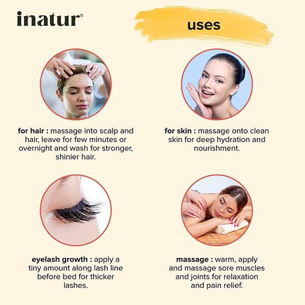 Inatur Natural & Cold Pressed Oil - Castor 100 ml - Massage Oils