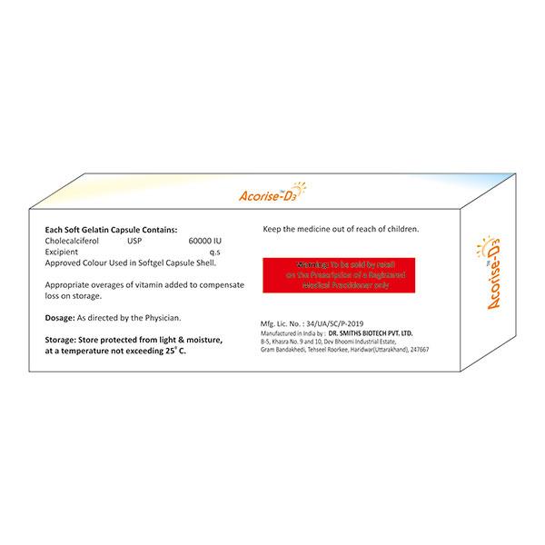 ACORISE D3 Capsule 4's - Supplements-Vit