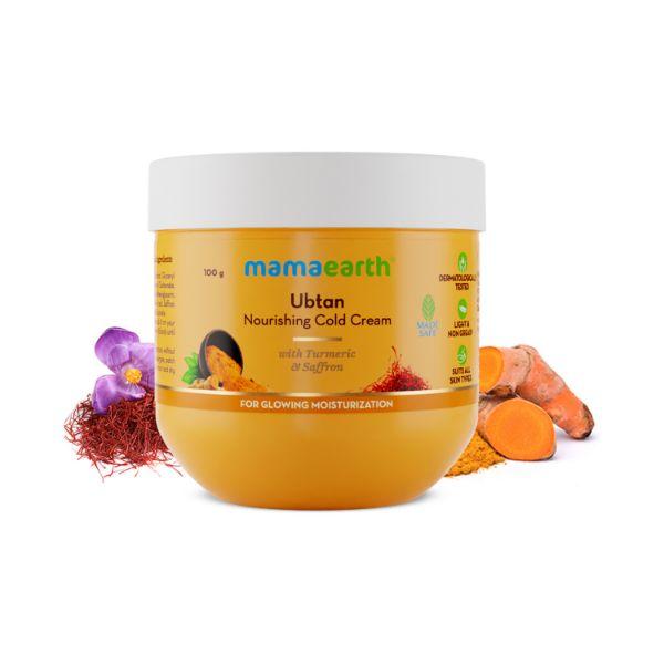 Mamaearth Ubtan Nourishing Cold Cream for Winter with Turmeric & Saffron for Glowing Moisturization 100 gm - Creams/Oils/Lotions