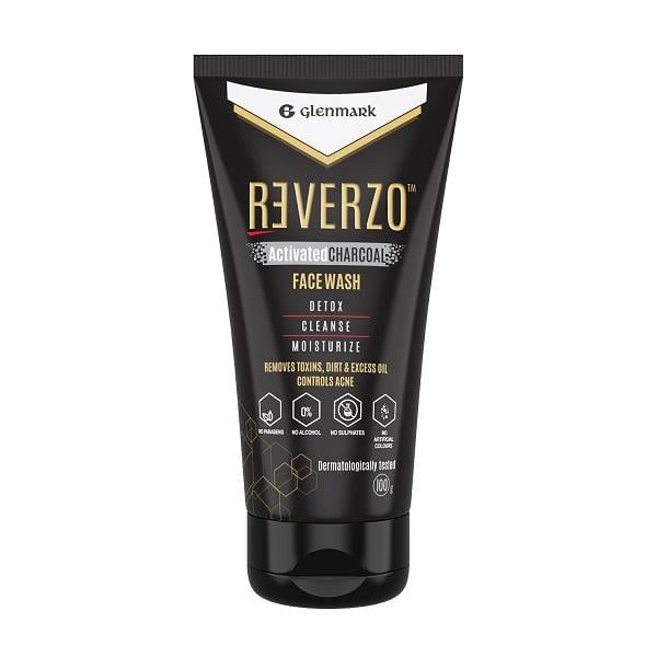 Glenmark Reverzo Face Wash - Activated Charcoal 100 gm - Face Washes