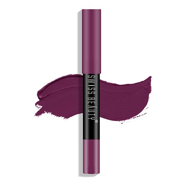 Swiss Beauty Stay On Lip Crayon 24 (Purple Villain) 3.5gm - Lipsticks