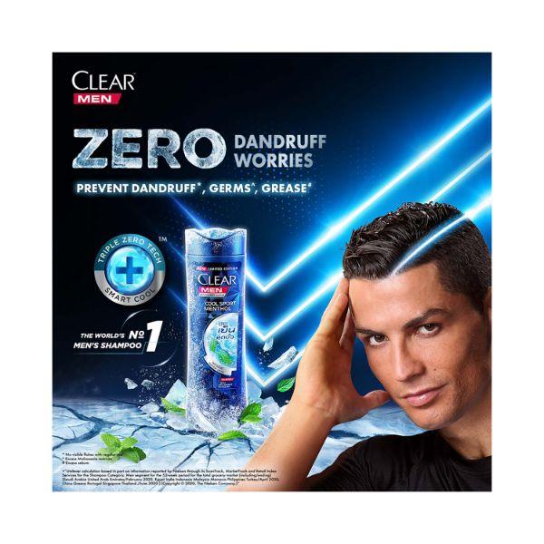 Clear Men Cool Sport Menthol Anti-Dandruff Shampoo Removes Grease 310 ml - Shampoos
