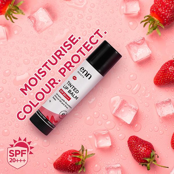 ENN Strawberry Tinted Lip Balm With Spf 20+++ 4 gm - Lip Balms