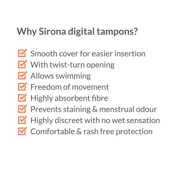 Sirona Non-applicator Tampon - Super + Heavy Flow 20's - Tampons