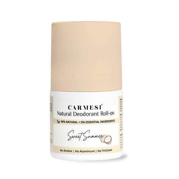 Carmesi Natural Deodorant Roll-On for Women, Controls Sweat & Odour All Day, Sweet Summer 50 ml - Women Deodorants/Roll-Ons